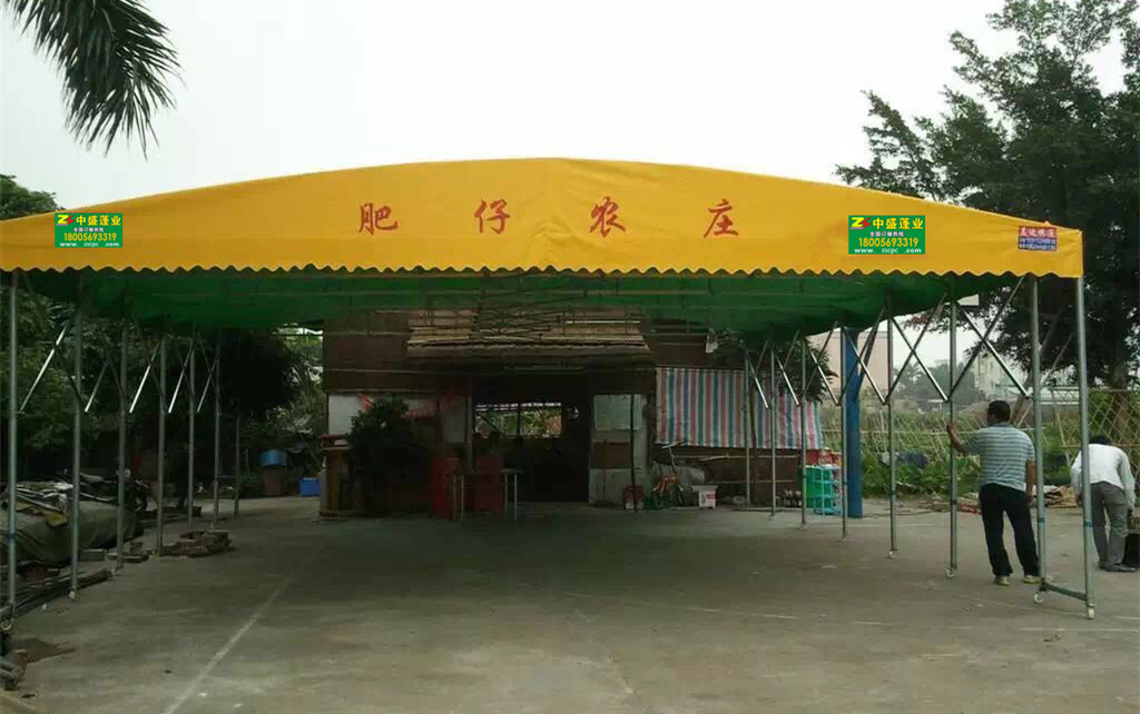 合山定制推拉棚活动蓬伸缩棚厂家移动仓库喷漆房防尘罩密闭棚推拉蓬