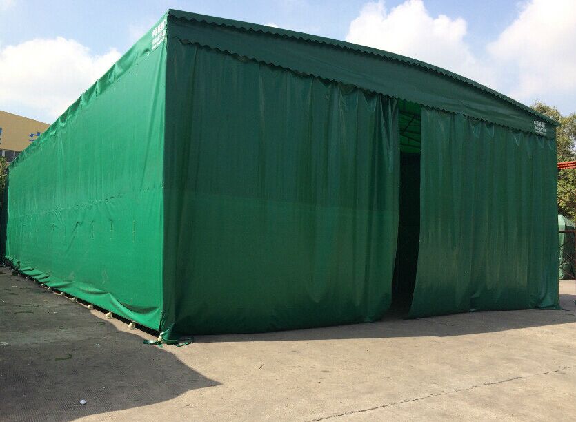 定州移动帐篷推拉棚仓库大型雨棚遮阳棚大排档折叠伸缩式蓬活动棚