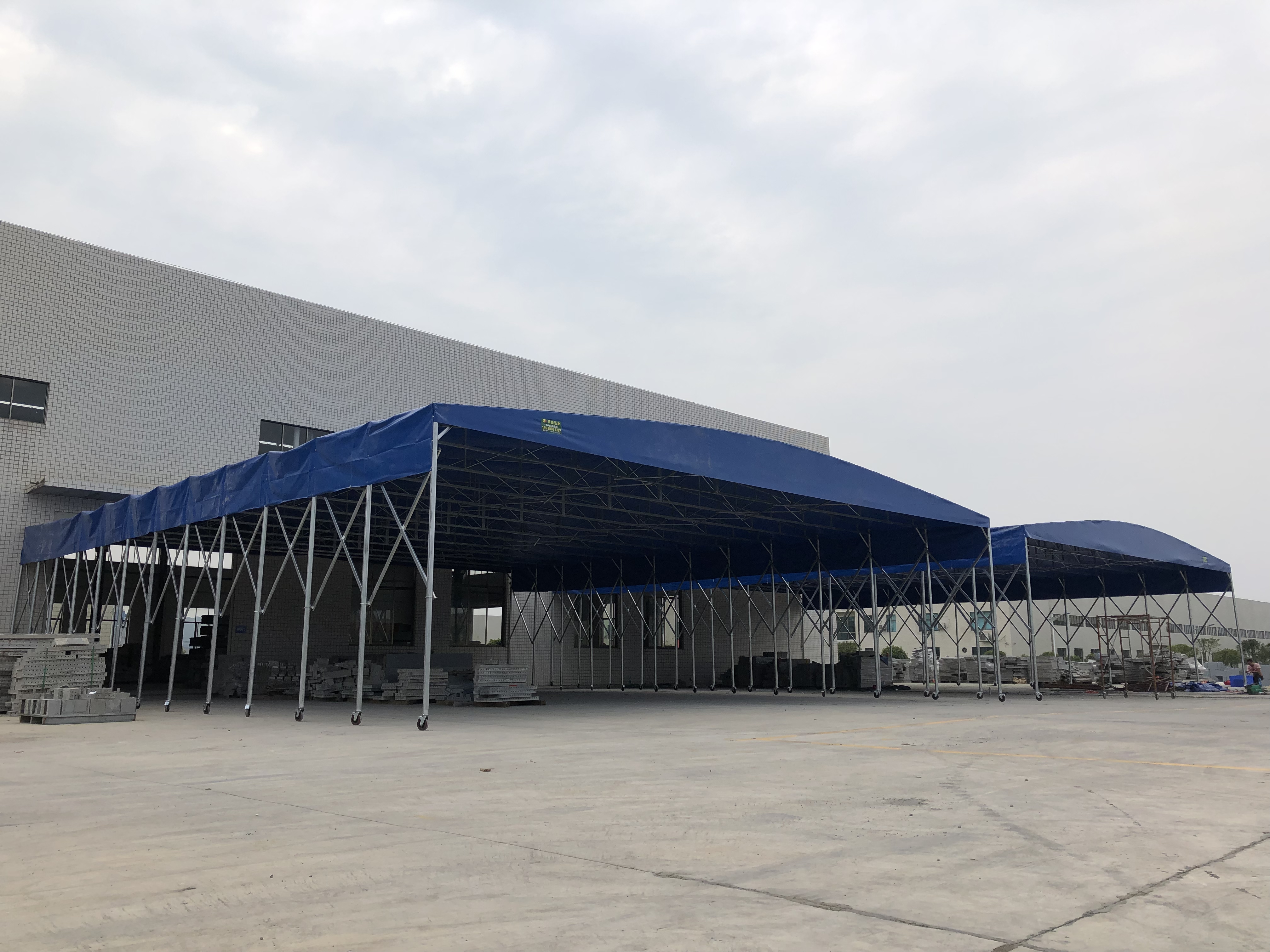 河北衡水定制大型移动仓库推拉蓬停车遮阳棚宵夜大排档烧烤帐篷活动伸缩式雨棚