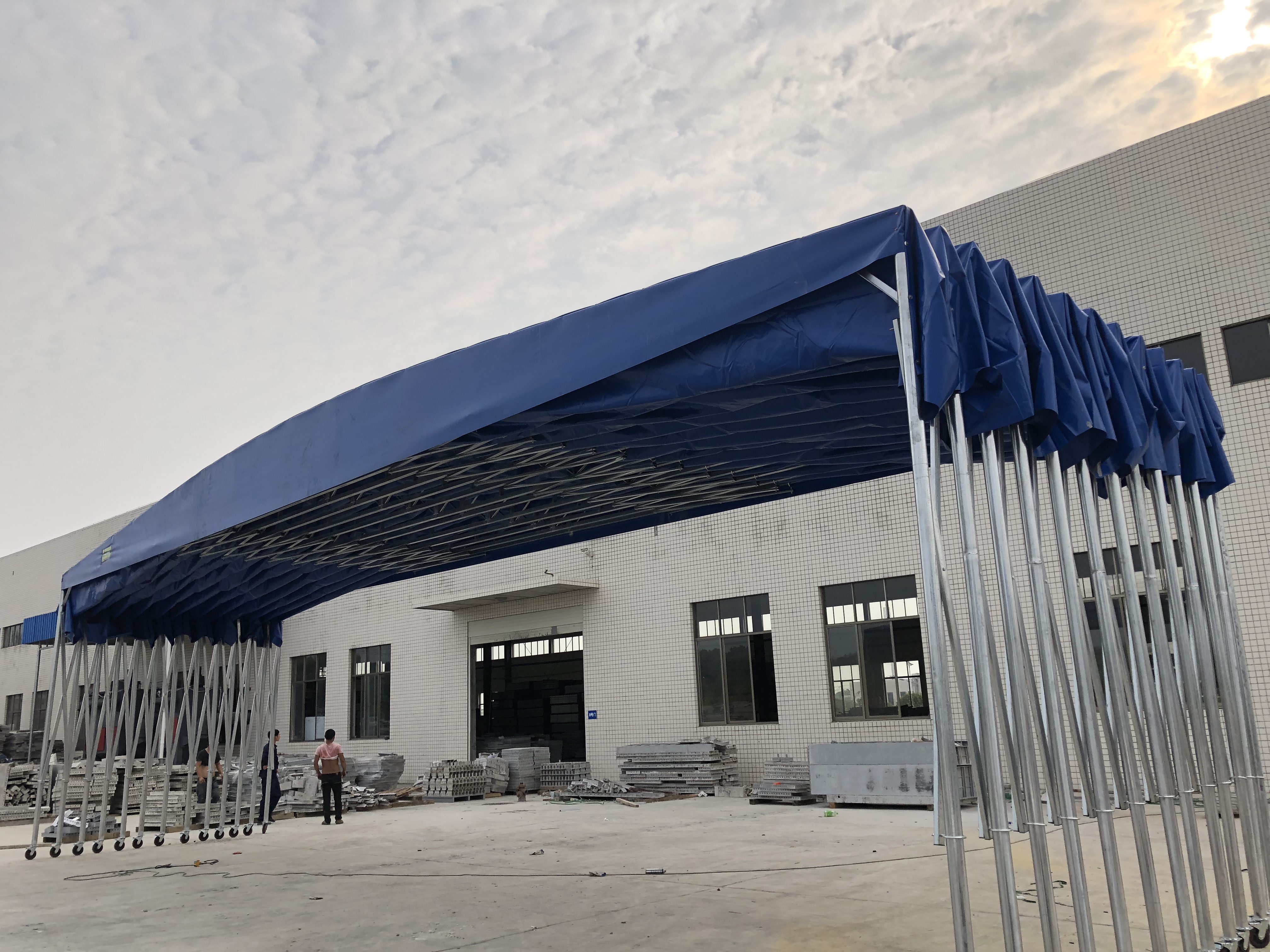 承德移动帐篷推拉棚仓库大型雨棚遮阳棚大排档折叠伸缩式蓬活动棚车棚