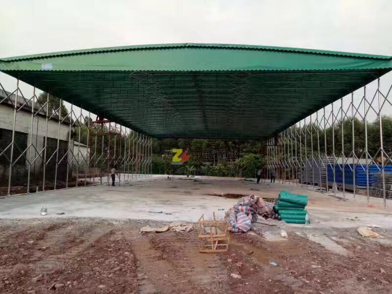 山东蓬莱定制推拉雨棚大型物流帐篷活动伸缩遮阳户外仓库防晒雨蓬推拉雨蓬