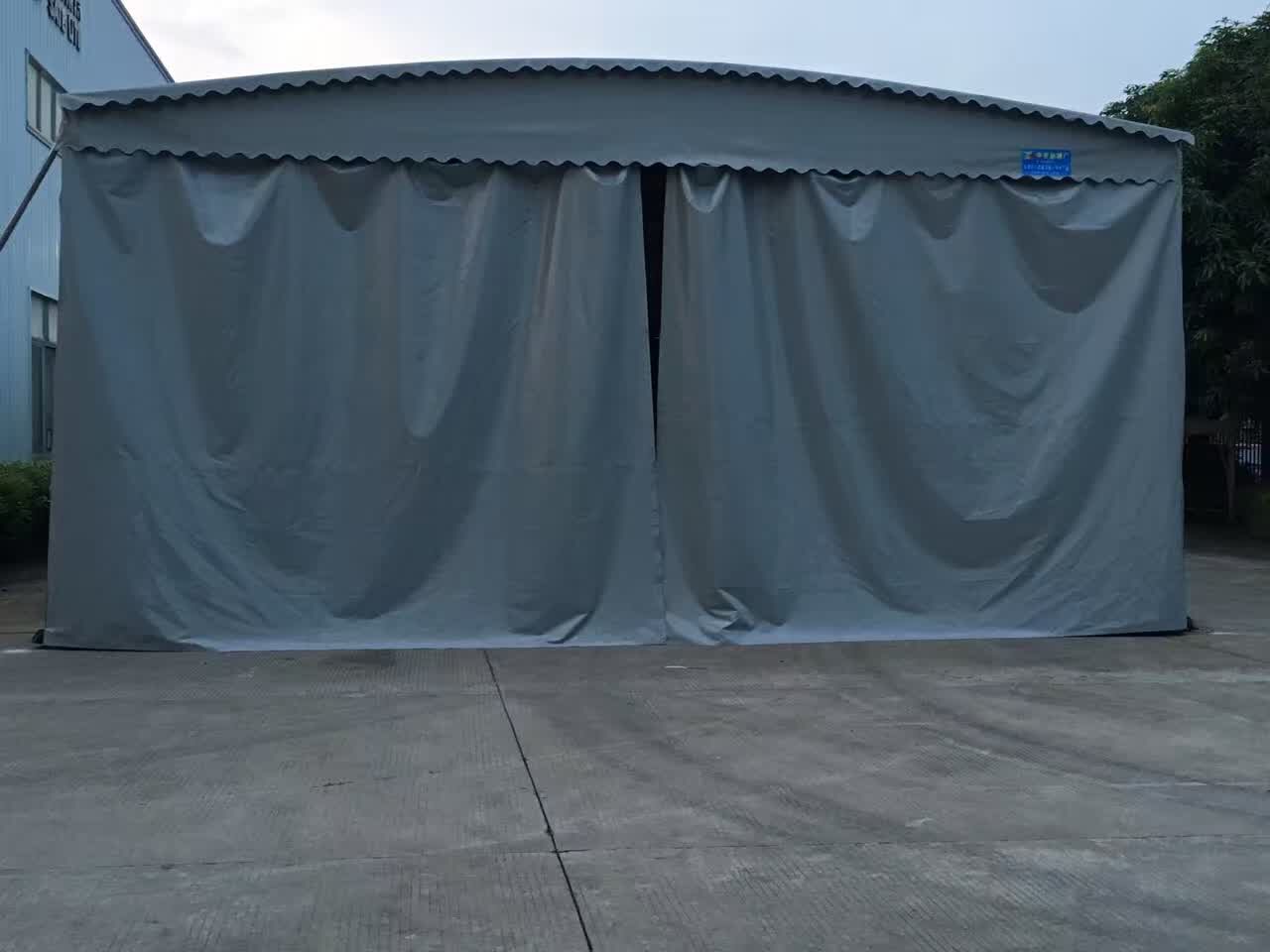 福建龙海定制大型移动帐篷推拉电动棚收缩大排档遮阳棚加厚防雨仓库棚伸缩雨棚