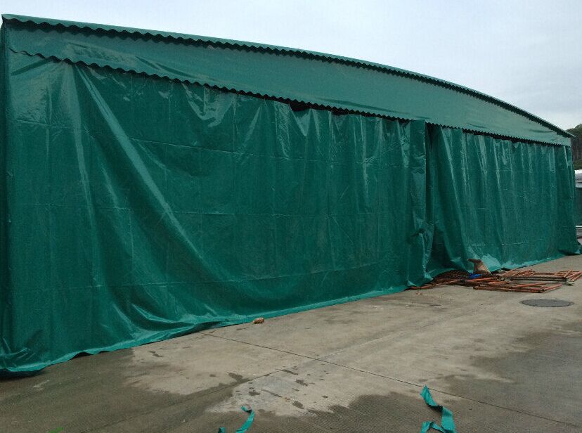 河北任丘定做大型推拉仓库帐篷 移动式停车棚大排档雨棚伸缩遮阳蓬