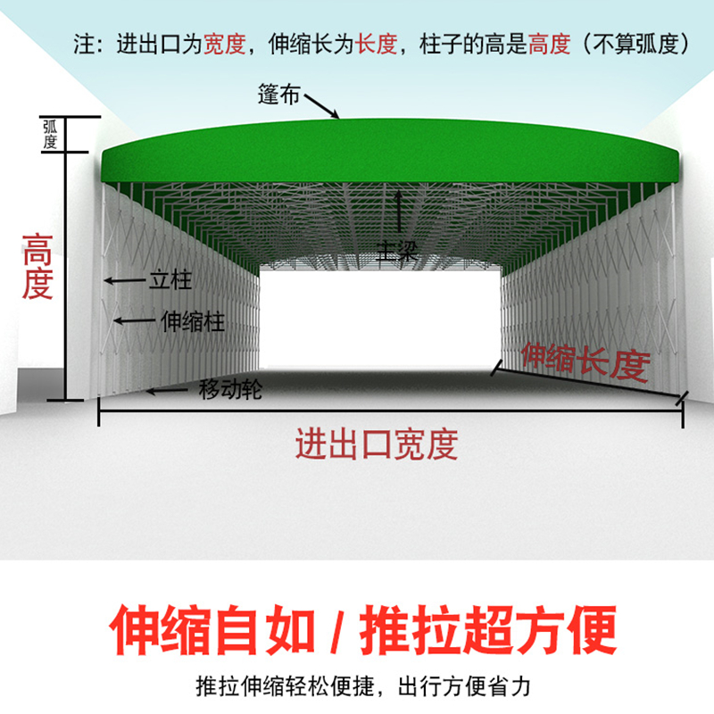 永安工地棚施工棚移动推拉雨棚活动蓬停车棚移动帐篷仓库棚消毒棚