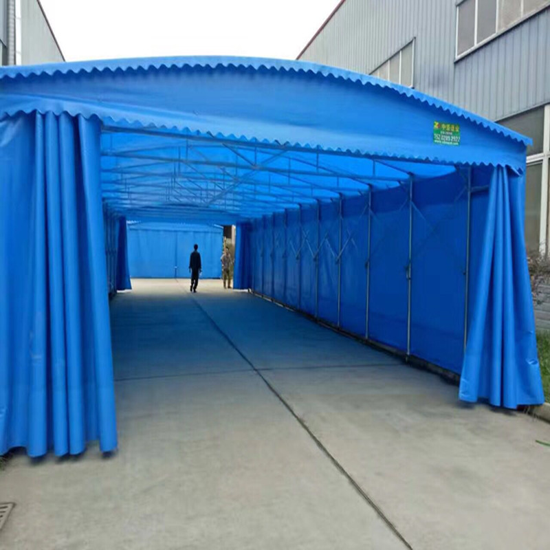 临沂厂家直销工程过道电动推拉蓬雨棚 户外大型活动帐篷可移动推拉棚