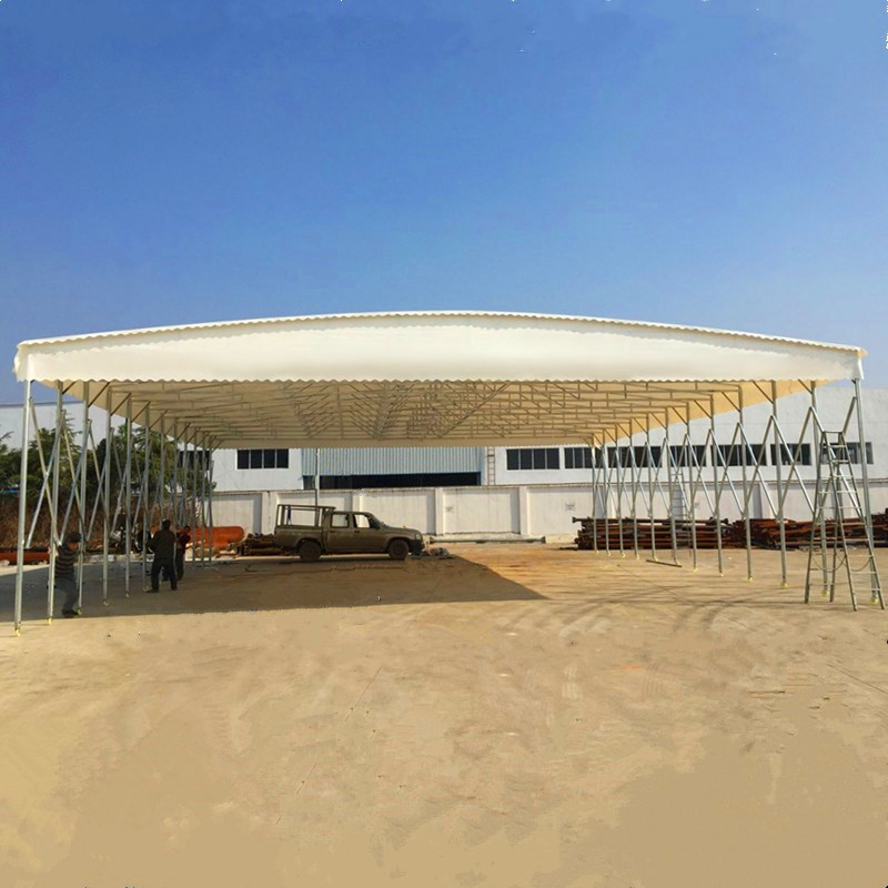 广东韶关定制推拉雨棚大型移动仓库伸缩帐篷停车遮阳篷宵夜大排档活动雨篷