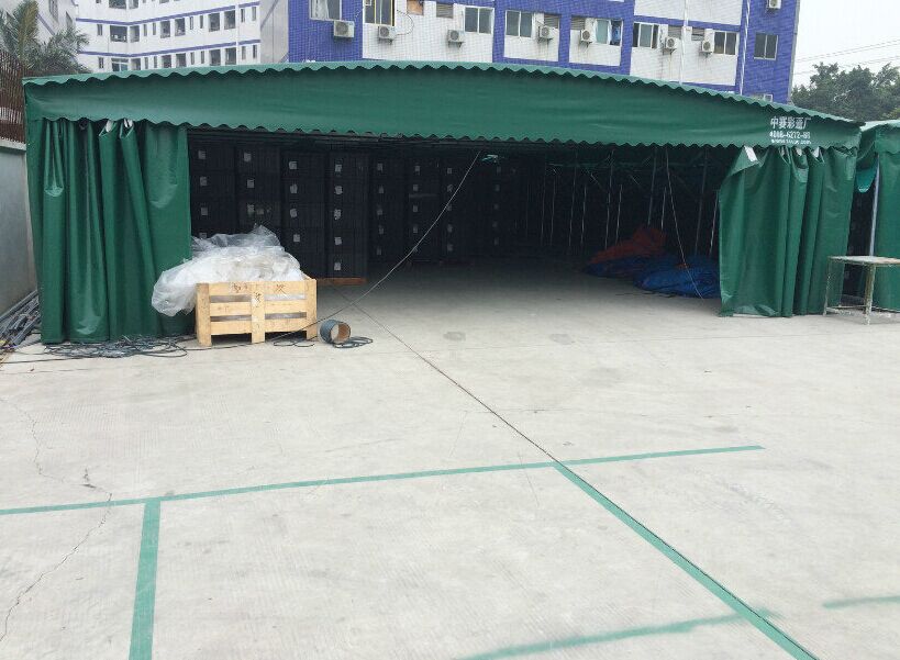 浙江绍兴定制移动帐篷推拉棚收缩活动雨蓬大型仓库移动排挡棚伸缩活动棚仓库棚