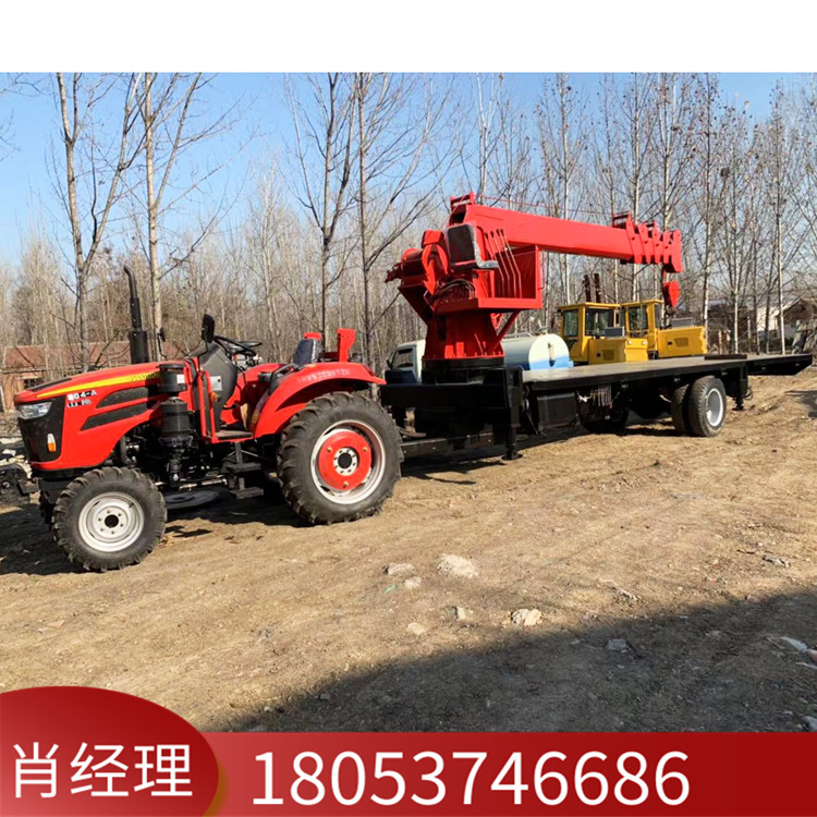 新款3-18吨拖拉机随车吊 液压四轮拖拉机吊车 加厚大架底盘拖拉机随车吊