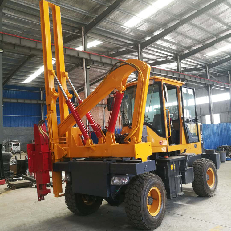  小型打桩机波形护栏 高速公路打桩机 小四轮护栏打桩机久胜机械