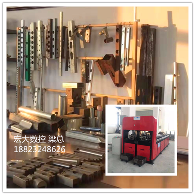 安徽芜湖双排孔货架自动冲孔机 铁方管全自动打孔机厂家+详细解读宏大机械