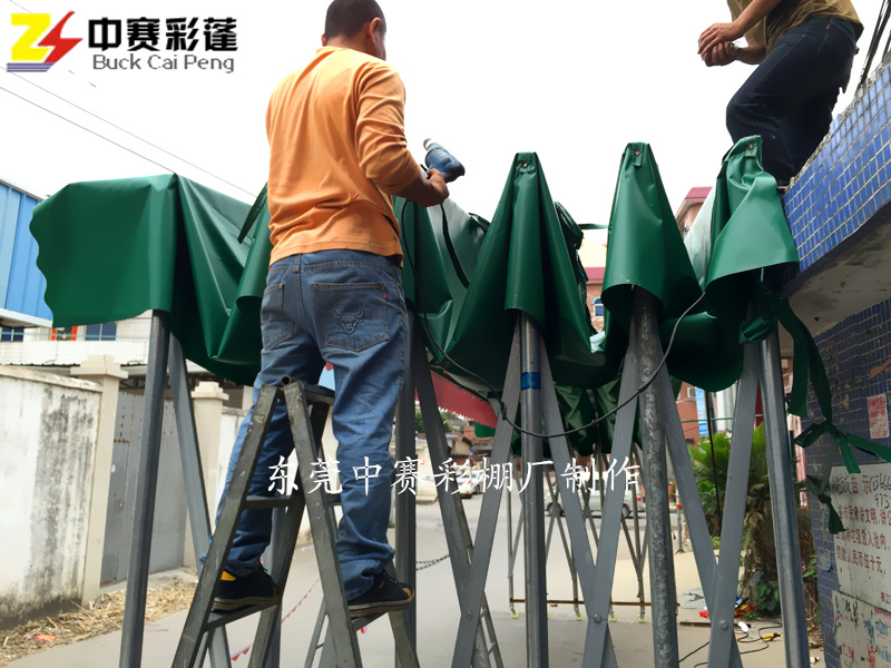 广西南宁马山县厂家定制户外移动伸缩推拉棚雨篷 仓库大排档遮阳遮雨电动推拉篷 质量保证