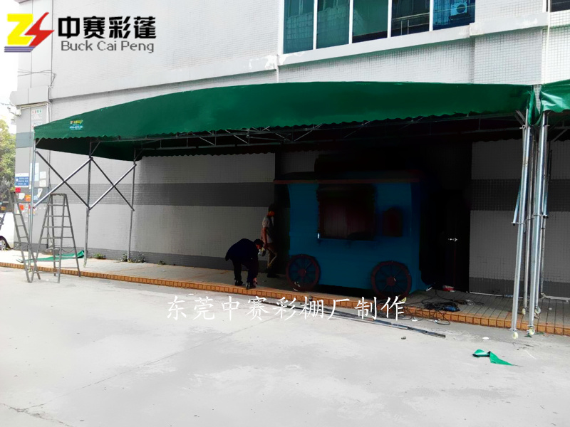 广西柳州柳城县活动推拉蓬 大排档遮阳挡雨蓬 移动仓储帐篷伸缩停车棚推拉棚