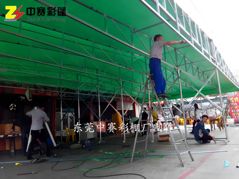 上海电动推拉雨棚烧烤大排档推拉雨蓬电动推拉棚测量安装定做 推拉篷