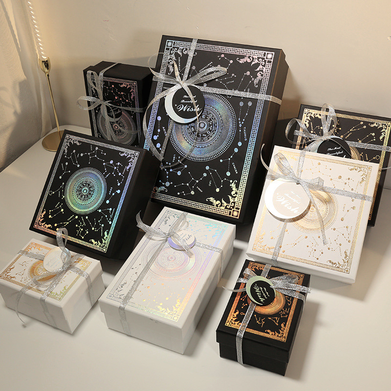 礼品盒新年长方形ins星生日伴手物盒大号座礼盒口红杯子包装盒 
