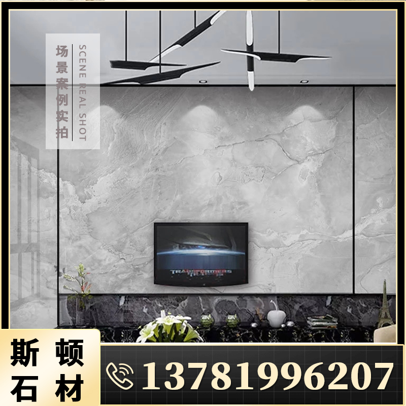 欧式石材石头马赛克天然大理石浅啡六角地板砖客厅卧室电视背景墙