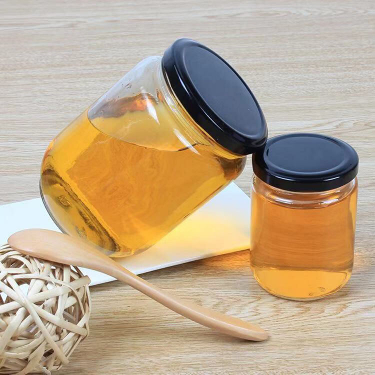 旭淼厂家批发酱菜瓶380ml圆形蜂蜜瓶500ml罐头瓶玻璃瓶可定制