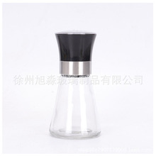 旭淼玻璃厂家批发厨房用品研磨器家用胡椒研磨器两用花椒瓶研磨器小锥玻璃瓶