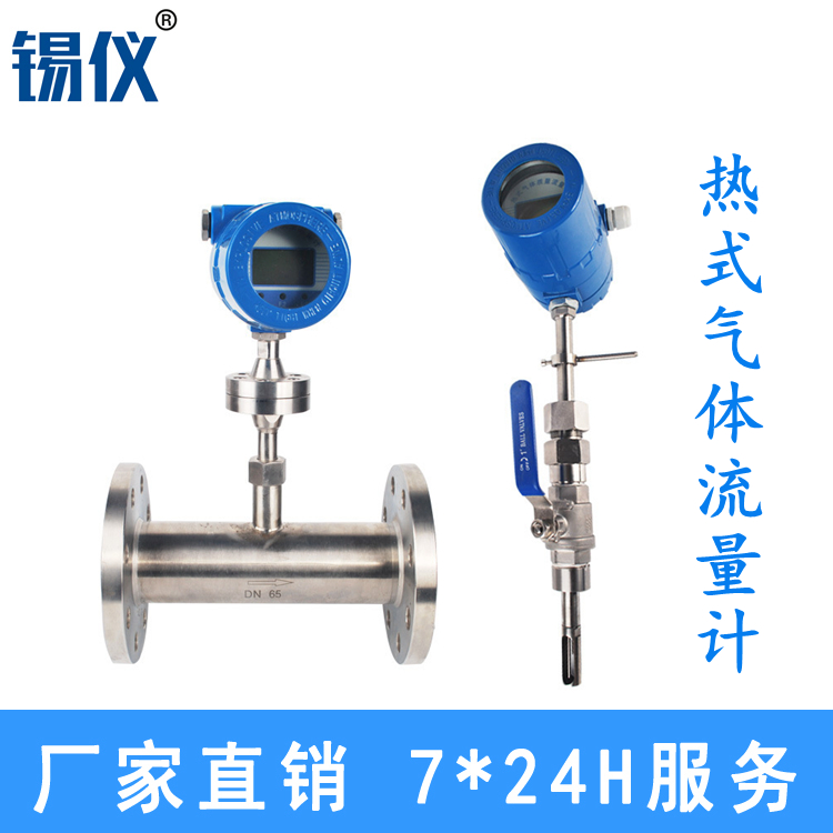 氮气管道式热式气体流量计 管道插入式流量计