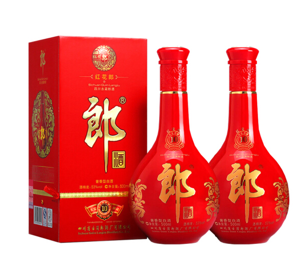 红花郎十年专卖 53度500ml批发 酱香型白酒销售