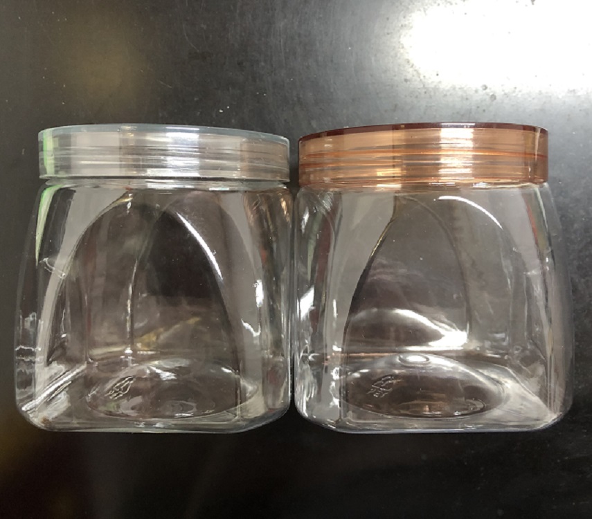 杭州龙洞 方底水晶盖食品罐  塑料易拉罐  蜜饯零食包装500ml 可多次使用