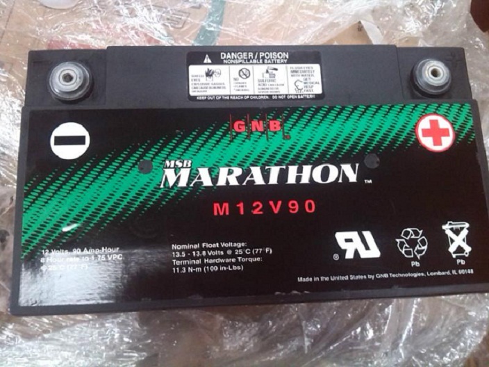 GNB蓄电池M12V90 12V90AH安全系统专用电瓶