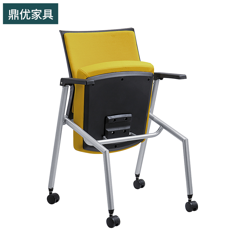 现代简约培训桌椅，带桌板会议椅子，办公职员椅可折叠