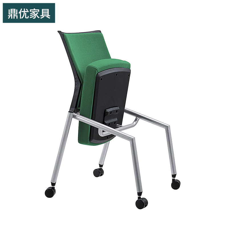 鼎优培训椅子带写字板折叠，会议椅带轮子，网布办公桌椅厂