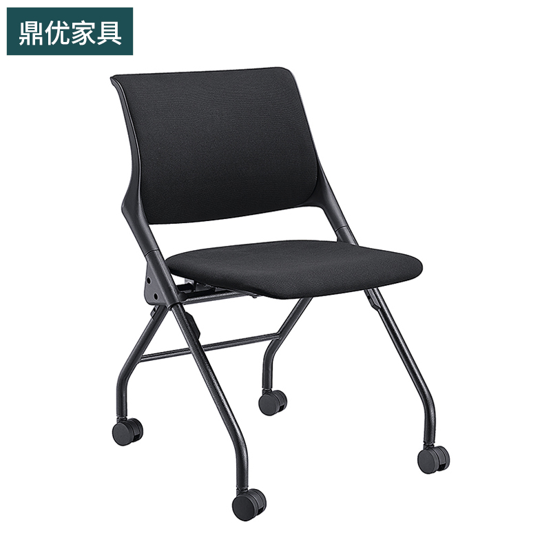 折叠会议椅带写字板，带储物书网学生椅，带书写板黑色培训椅