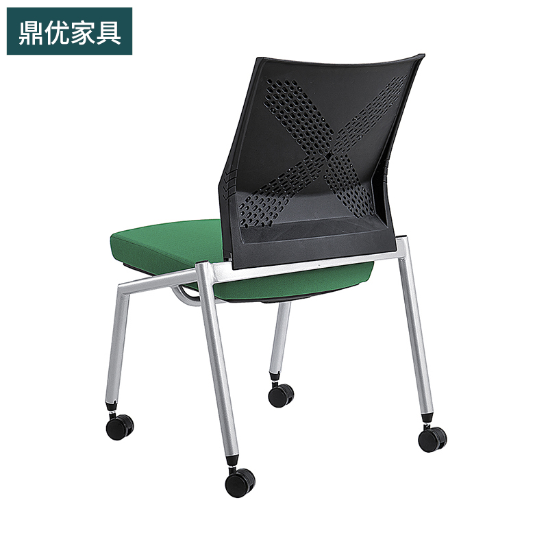带写字板学生课桌椅 新款带轮子培训椅 带扶手折叠会议椅