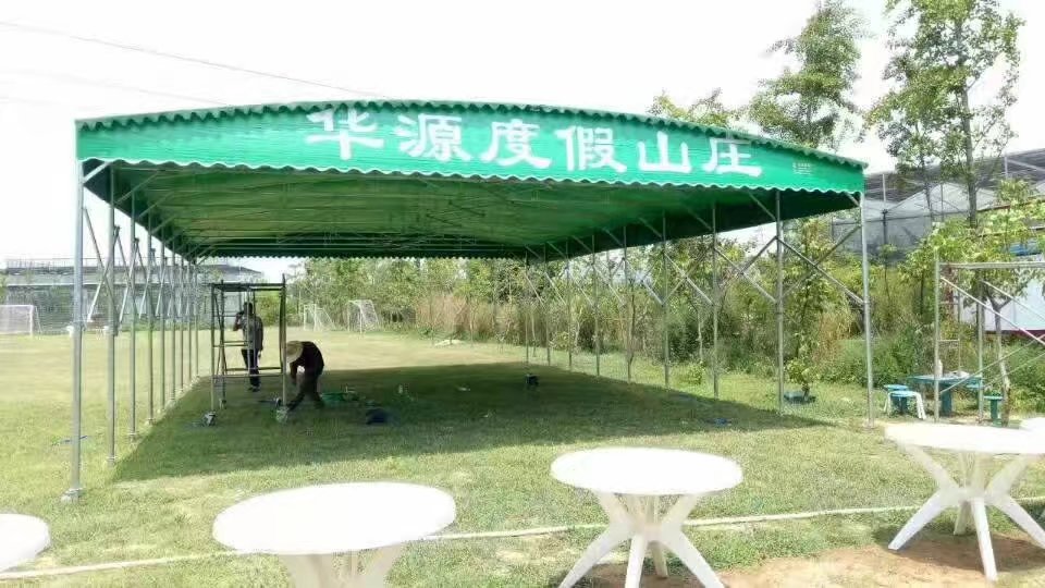 湖北襄阳动推拉雨棚烧烤大排档推拉雨蓬电动推拉棚测量安装定做 推拉篷