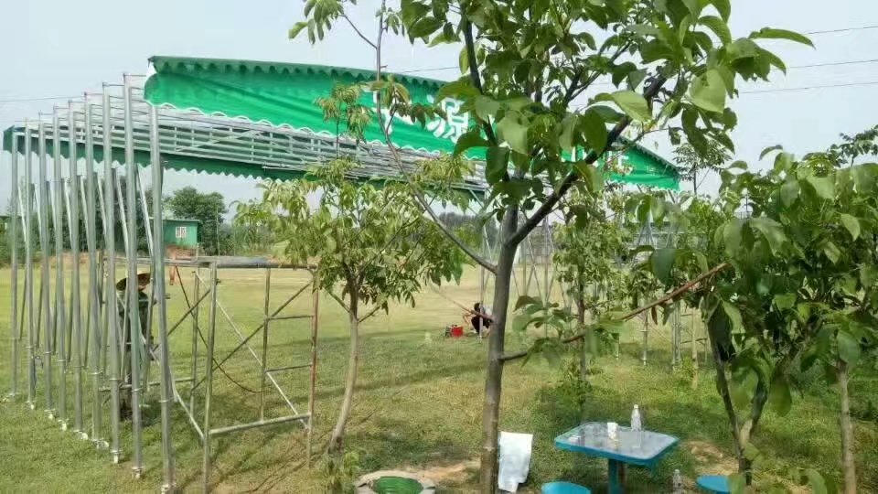 安徽宁国电动推拉雨棚烧烤大排档推拉雨蓬电动推拉蓬测量安装定做
