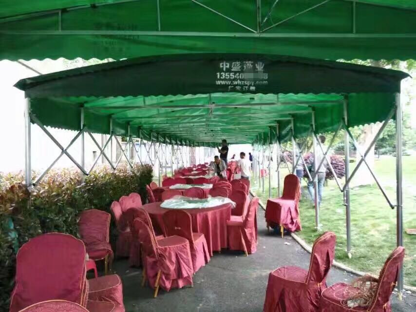 海南文昌电动推拉雨棚烧烤大排档推拉雨蓬电动推拉棚测量安装定做 推拉篷