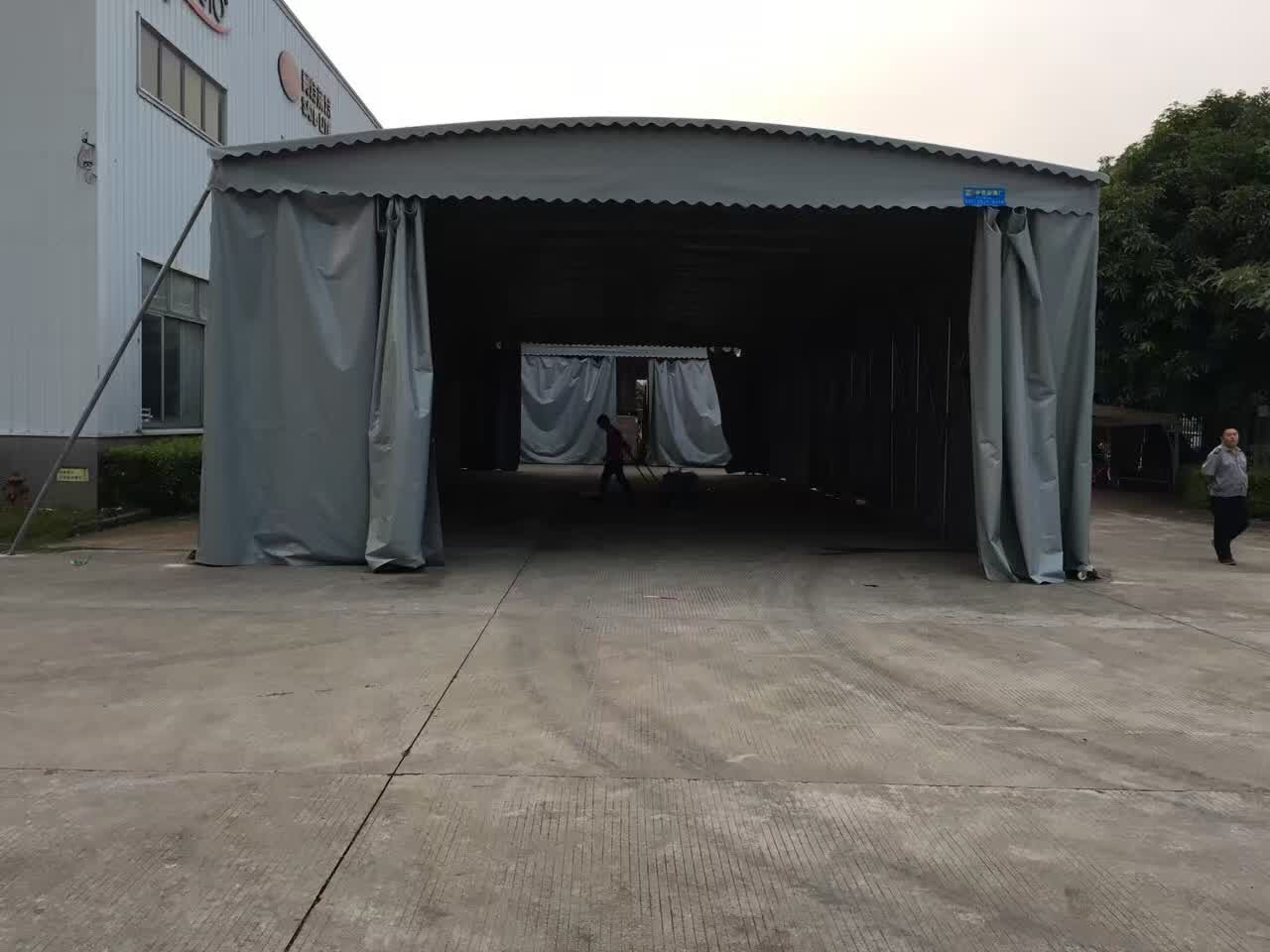 湖北丹江口电动推拉雨棚烧烤大排档推拉雨蓬电动推拉棚测量安装定做 推拉篷