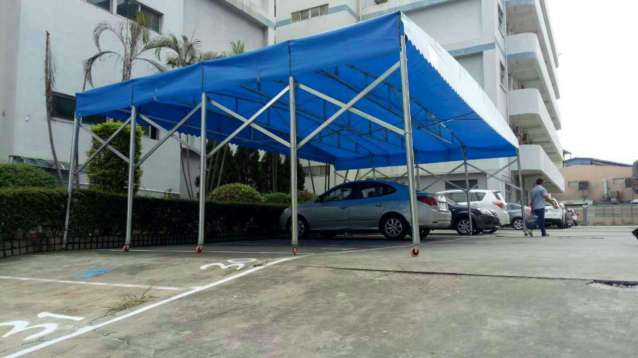 山东省威海电动推拉雨棚烧烤大排档推拉雨蓬电动推拉棚测量安装定做 推拉篷