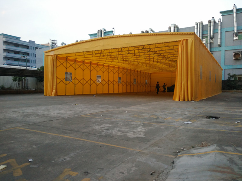 海口推拉棚活动蓬移动推拉帐篷仓库棚停车雨棚工地棚消毒蓬排挡雨蓬