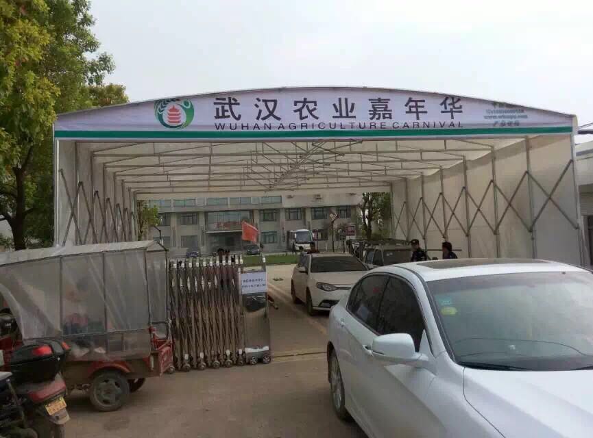 山东栖霞电动推拉雨棚烧烤大排档推拉雨蓬电动推拉棚测量安装定做 推拉篷