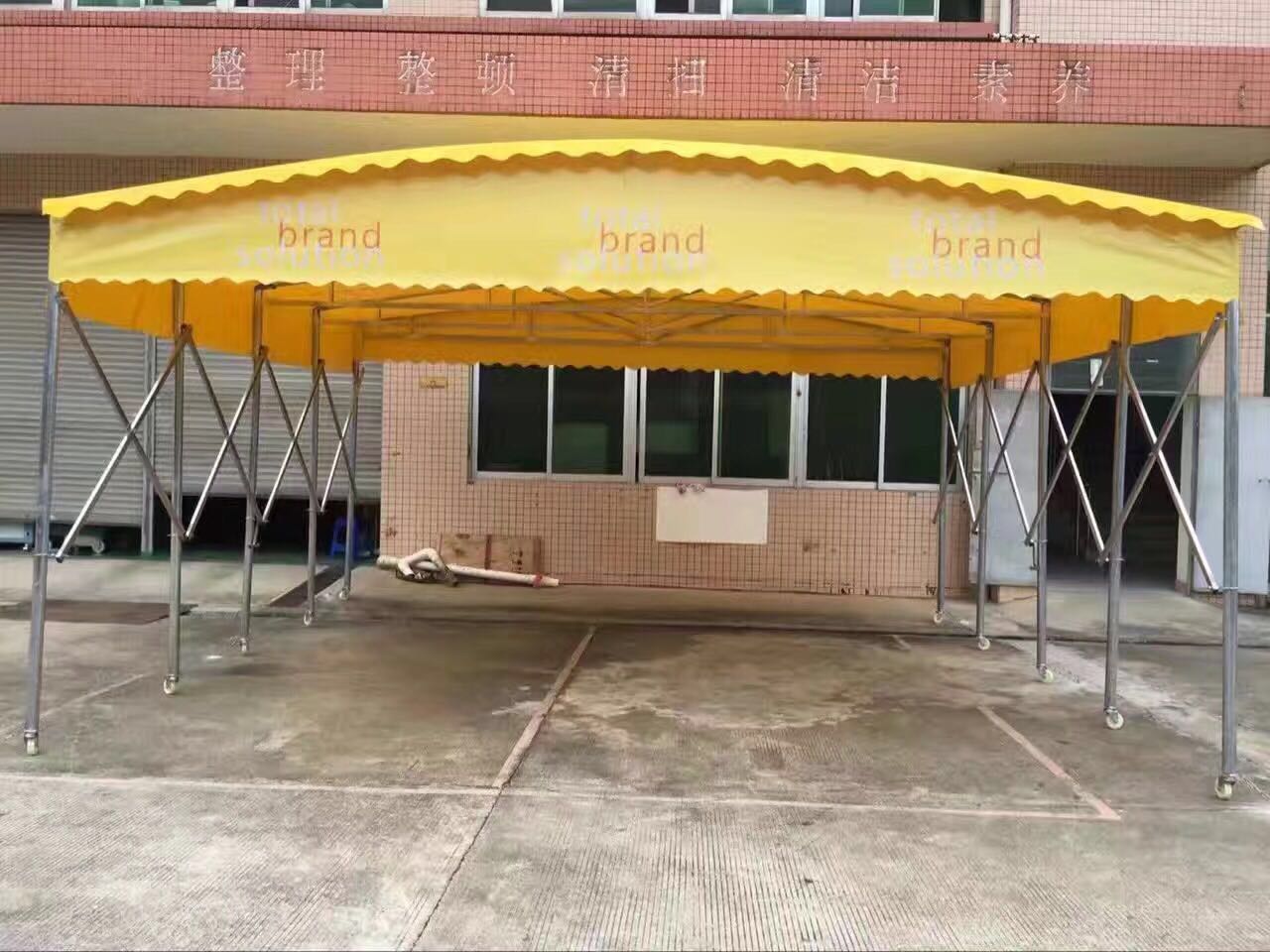 山东海阳电动推拉雨棚烧烤大排档推拉雨蓬电动推拉棚测量安装定做 推拉篷