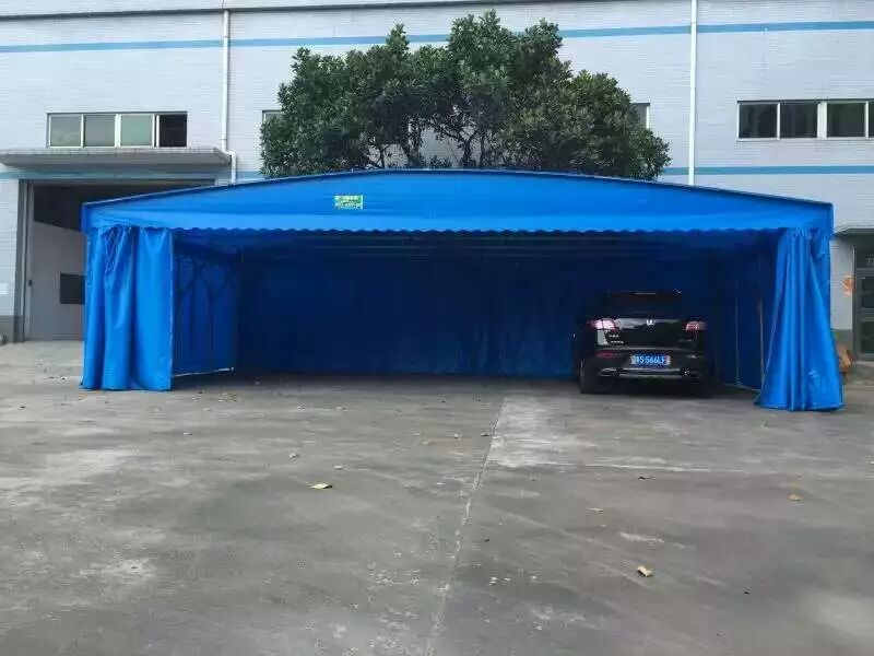 山东青岛电动推拉雨棚烧烤大排档推拉雨蓬电动推拉棚测量安装定做 推拉篷