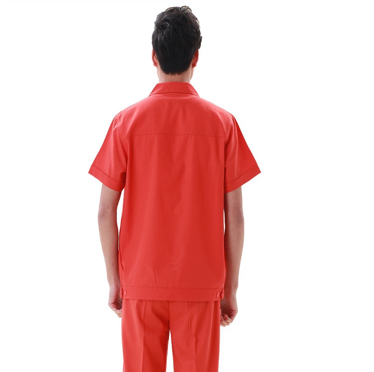苏州夏季短袖工作服套装 男薄款耐磨汽修厂服上衣 吸湿排汗
