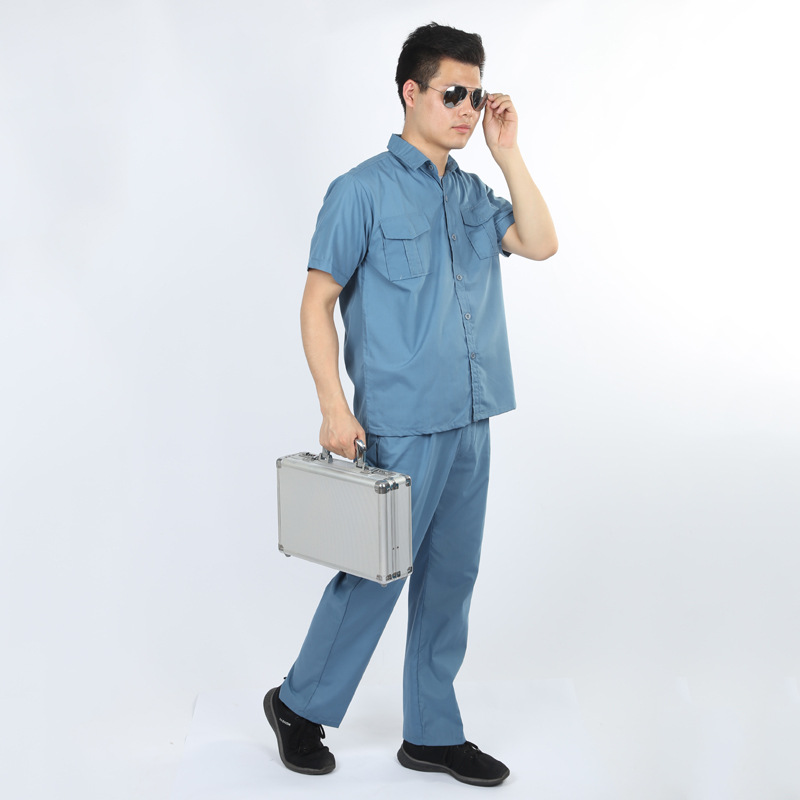 夏季短袖工作服机修服套装厂家批发 耐脏机修工作服 价格咨询
