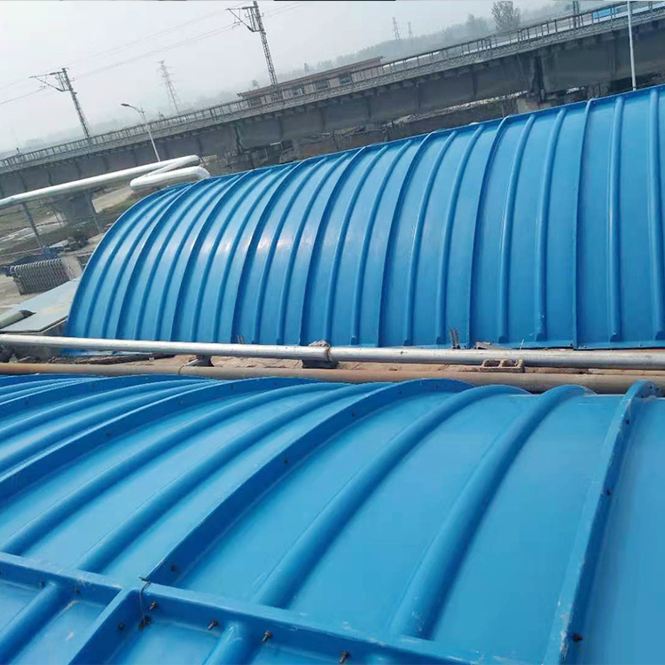 污水池密封罩 弧形污水池盖板 玻璃钢盖板 电厂污水池玻璃钢集气罩