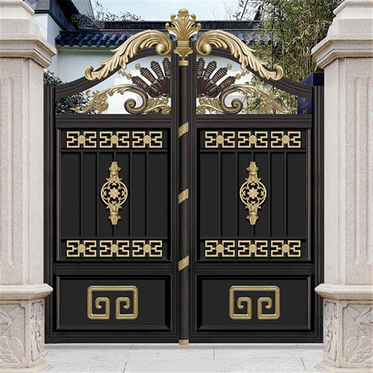 临朐江锐  铝艺大门供应商  轻奢庭院大门  按需定制款式花型