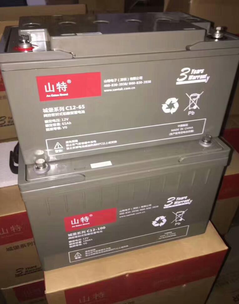 山特蓄电池C12-100 12V100AH 阀控式免维护铅酸电瓶城堡