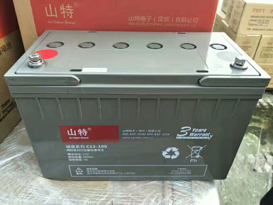 山特蓄电池C12-100 12V100AH阀控式免维护铅酸电瓶