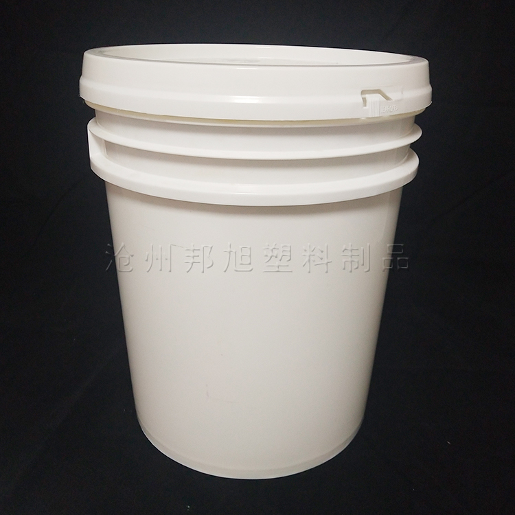 20L白色美式塑料桶带盖机收纳圆桶 包装桶垃圾桶邦旭塑料现货供应