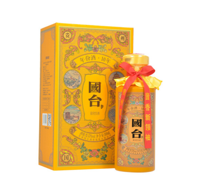 郑州批发 贵州国台酒业 国台十年/10年 帝王黄 500ml单瓶装 53度酱香型白酒