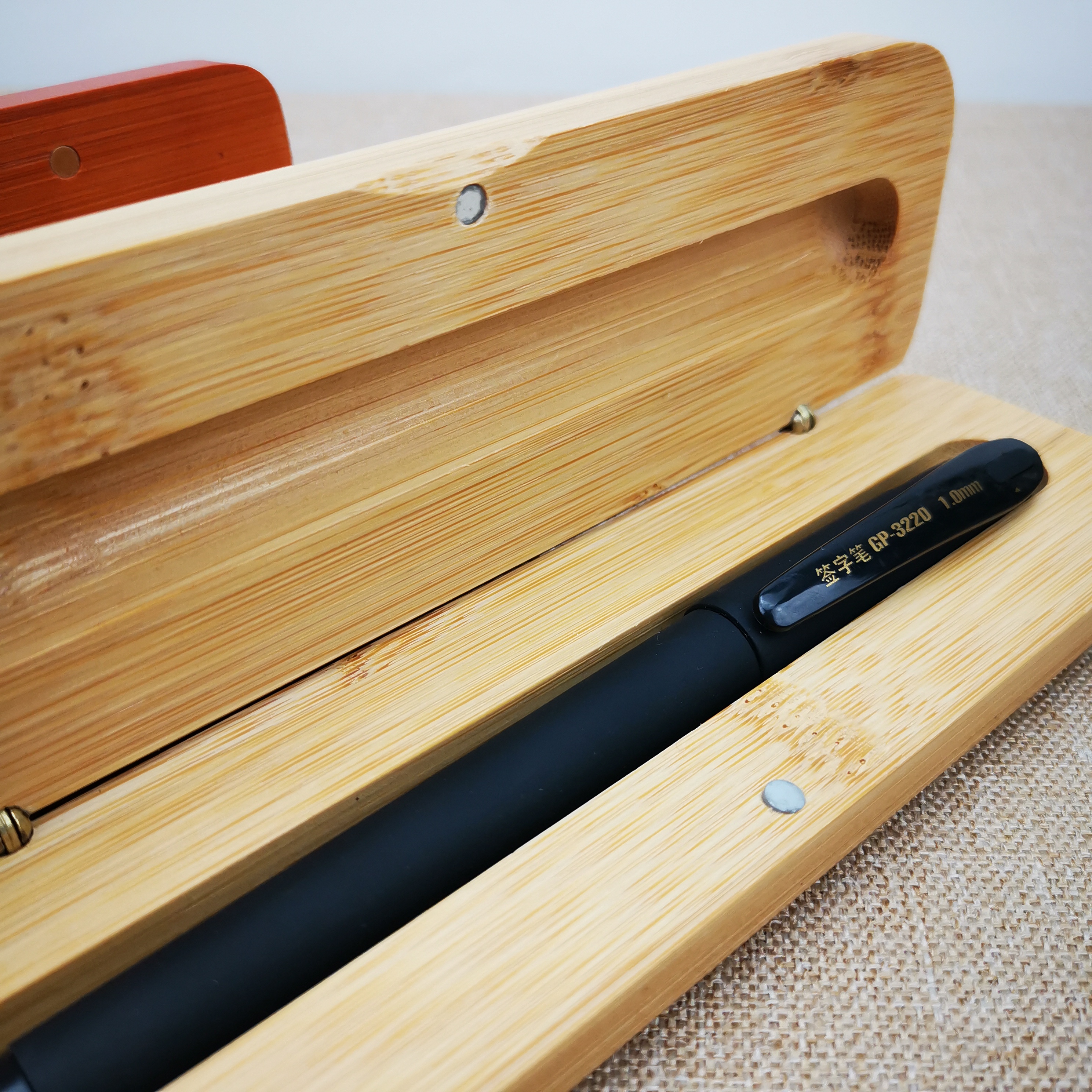 签字笔竹木包装盒 钢笔盒 竹制长方形收纳盒