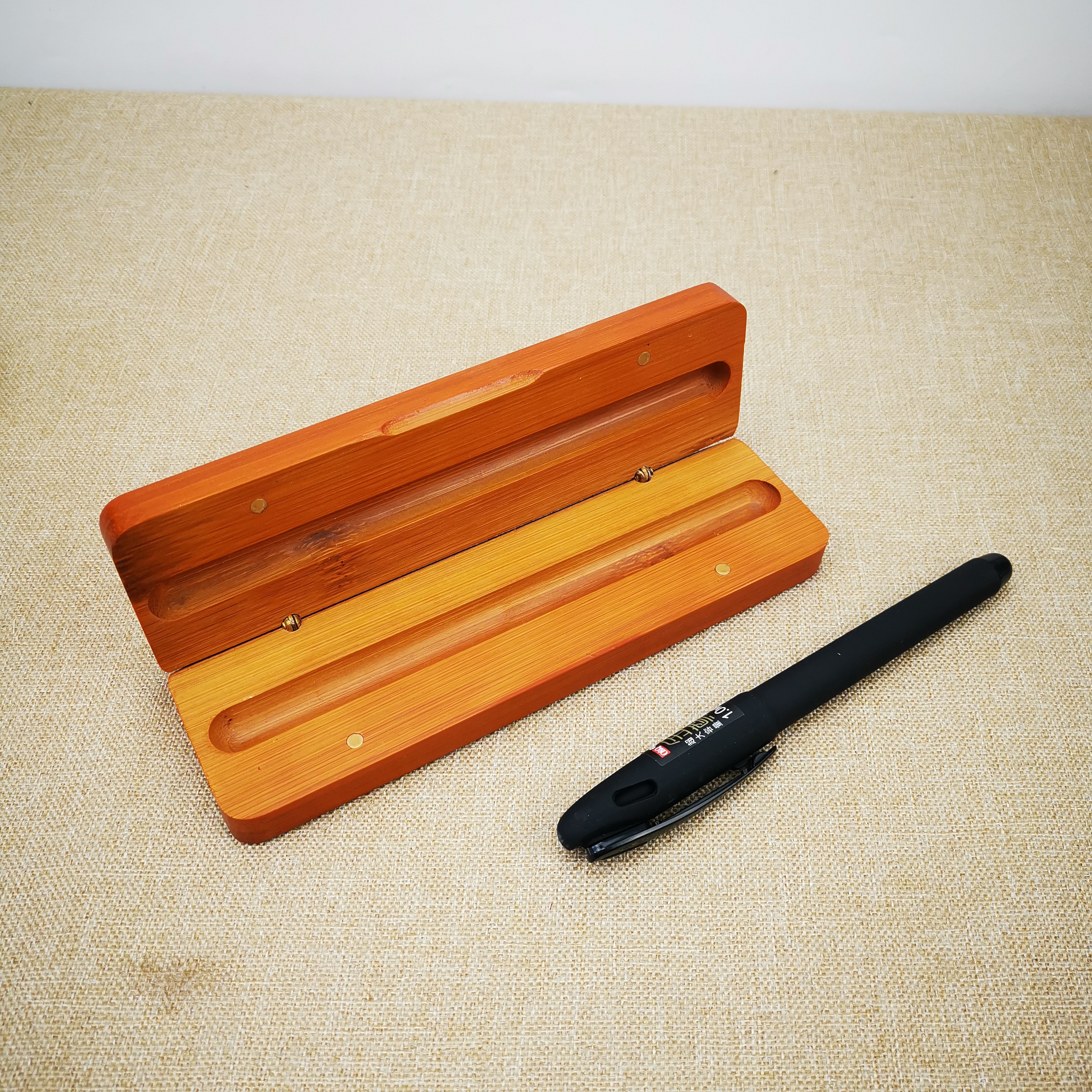 签字笔竹木包装盒 钢笔盒 竹制长方形收纳盒