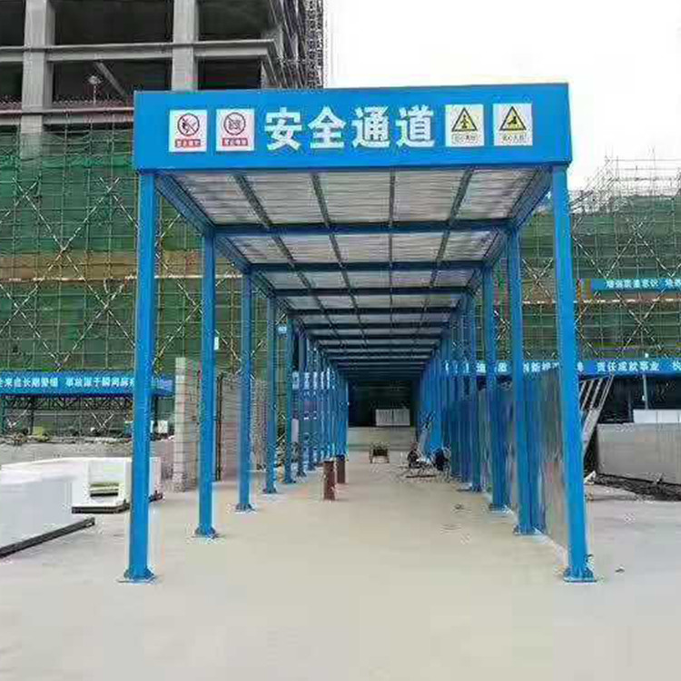 永邦厂家供应  单立柱钢筋加工防护棚 标准化木工棚  施工工地安全通道  