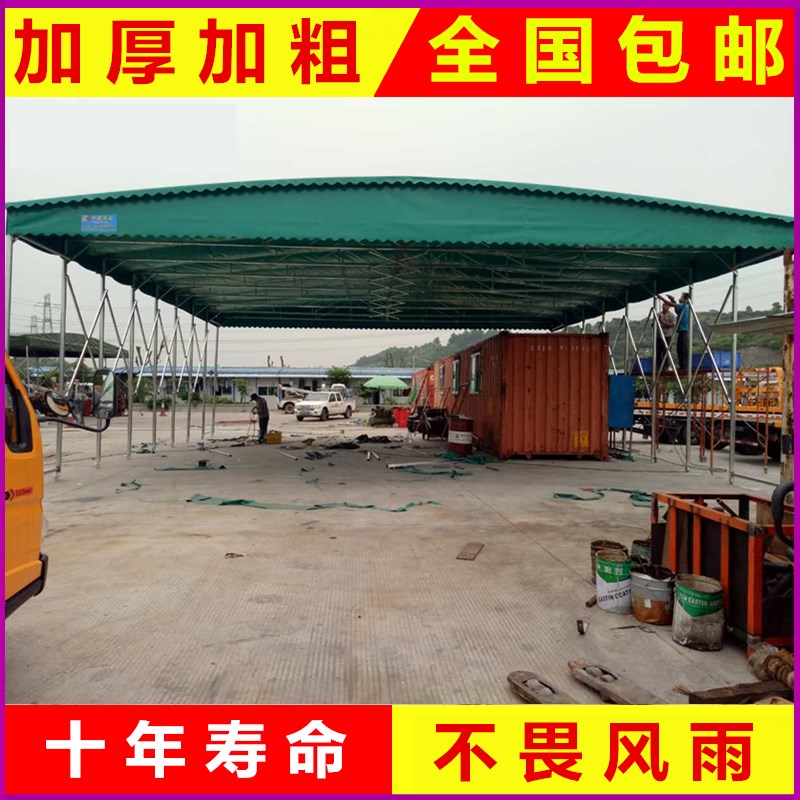 湖北枝江电动推拉雨棚烧烤大排档推拉雨蓬电动推拉棚测量安装定做 推拉篷